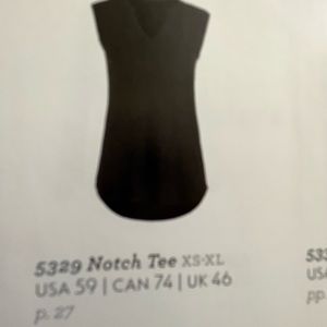 Notch tee in blue, black, and yellow